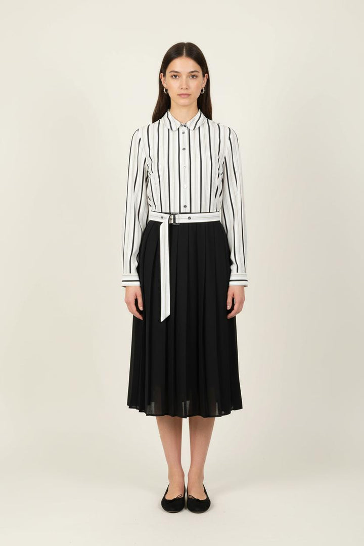 Robe Midi Noire et Blanche - Taille S/36 de la marque Claudie Pierlot | PARAD72864 - Vendu par Paradigme - Image 1