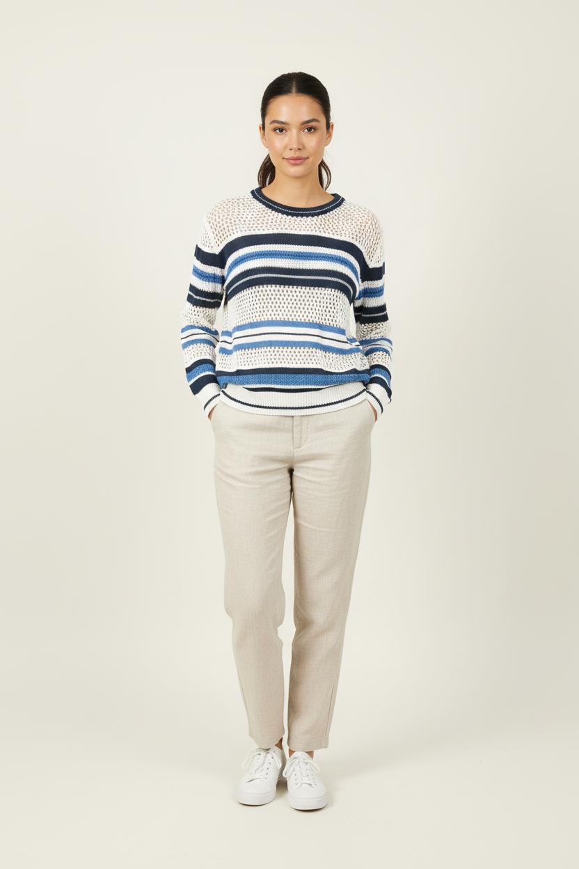 Pull Blanc et Bleu - Taille S/36 de la marque Bérénice | PARAD72870 - Vendu par Paradigme - Image 1