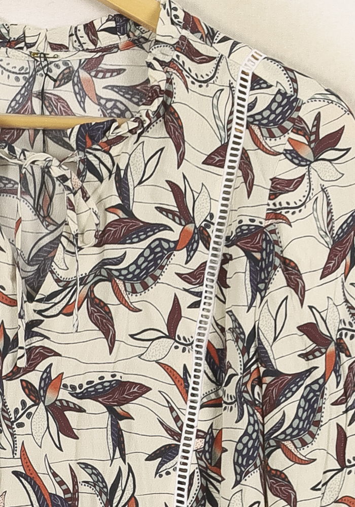 Robe Imprimée Beige et Rouge - Taille S/36 de la marque Bérénice | PARAD72913 - Vendu par Paradigme - Image 3
