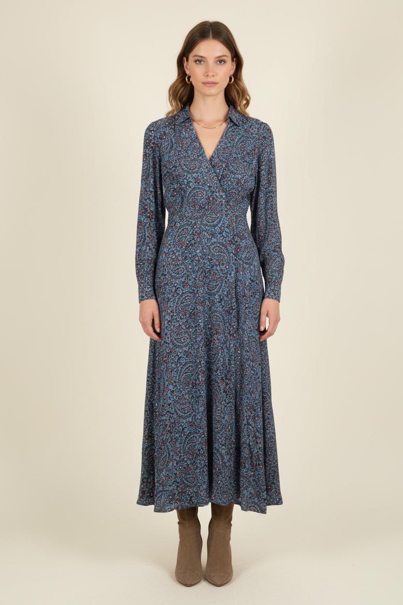Robe Longue Bleue Taille S/36 Bérénice d'occasion PARAD72915
