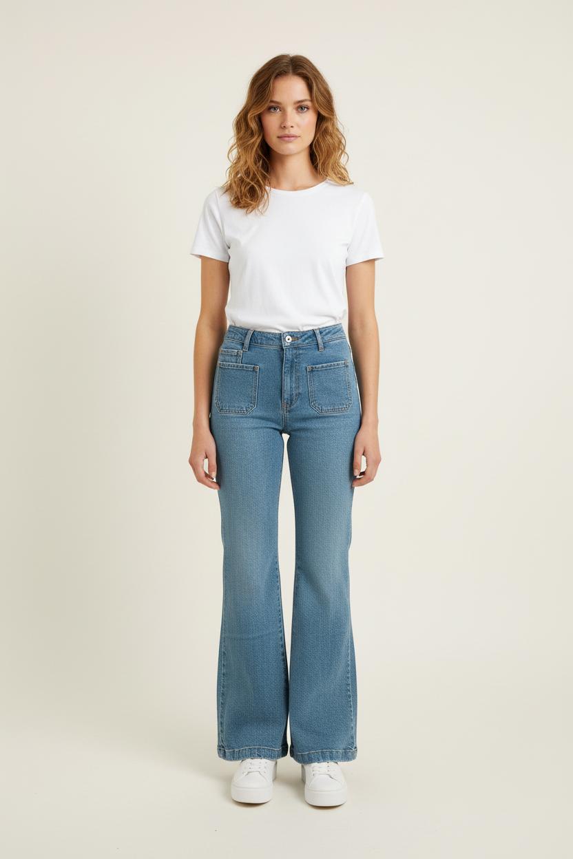 Jean Flare Bleu - Taille S/36 de la marque Bérénice | PARAD72938 - Vendu par Paradigme - Image 1