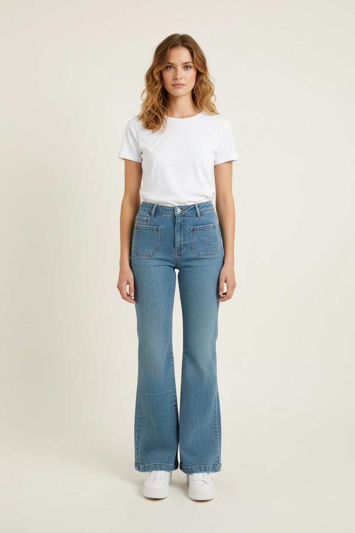 Jean Flare Bleu - Taille S/36 de la marque Bérénice | PARAD72938 - Vendu par Paradigme - Image 1
