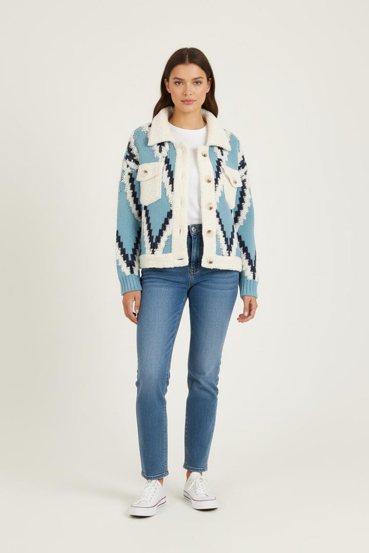Veste Bleu et Blanc - Taille S/36 de la marque Bérénice | PARAD72951 - Vendu par Paradigme - Image 1