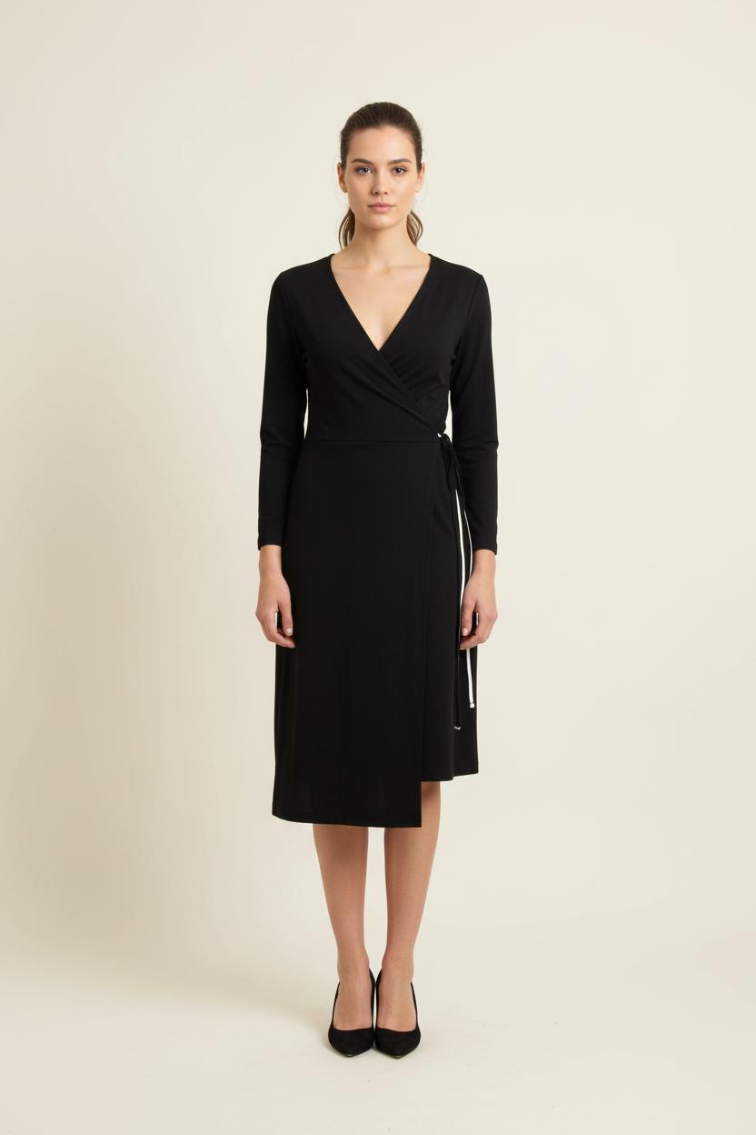 Robe Portefeuille Noire - Taille S/36 de la marque Filippa K | PARAD72986 - Vendu par Paradigme - Image 1