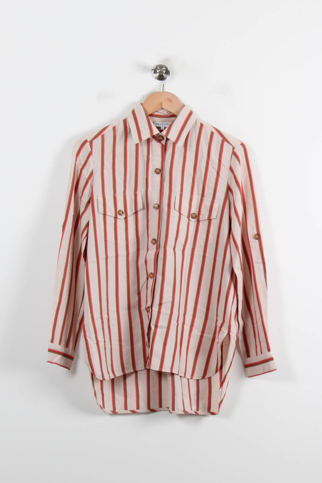 Chemise Rayée Beige et Rouge - Taille M/38 de la marque Gerard Darel | PARAD72995 - Vendu par Paradigme - Image 2