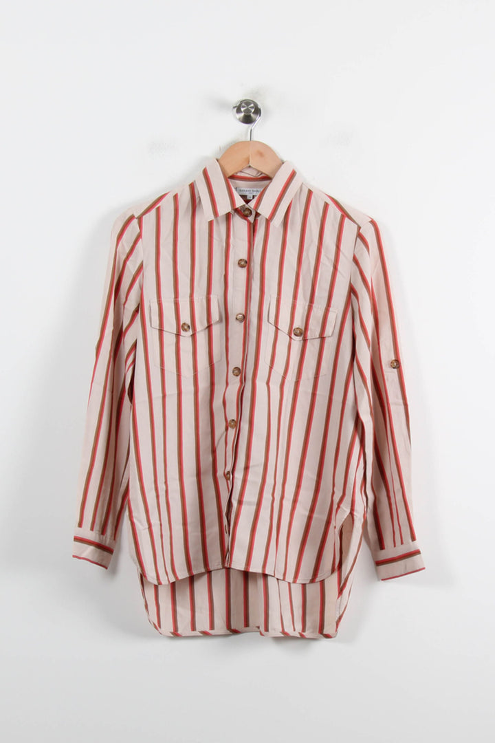 Chemise Rayée Beige et Rouge - Taille M/38 de la marque Gerard Darel | PARAD72995 - Vendu par Paradigme - Image 2