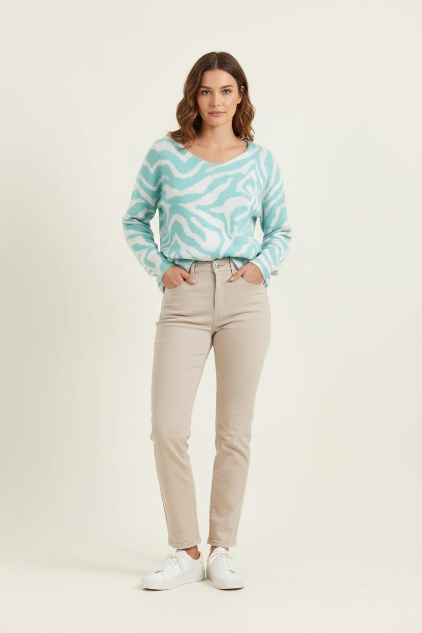 Pull Vert et Blanc - Taille S/36 de la marque Imprevu | PARAD73008 - Vendu par Paradigme - Image 1