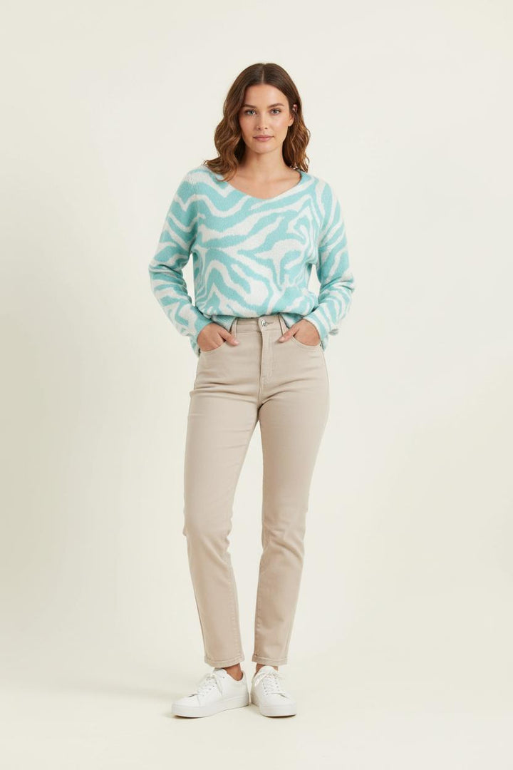 Pull Vert et Blanc - Taille S/36 de la marque Imprevu | PARAD73008 - Vendu par Paradigme - Image 1