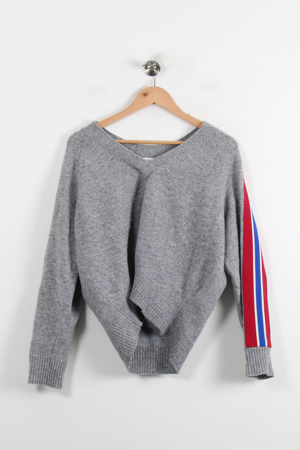Pull Gris et Rouge - Taille M/38 de la marque Sandro | PARAD73022 - Vendu par Paradigme - Image 2