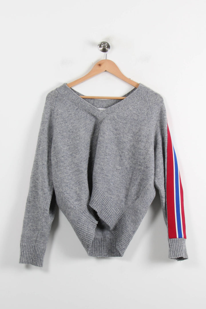 Pull Gris et Rouge - Taille M/38 de la marque Sandro | PARAD73022 - Vendu par Paradigme - Image 2