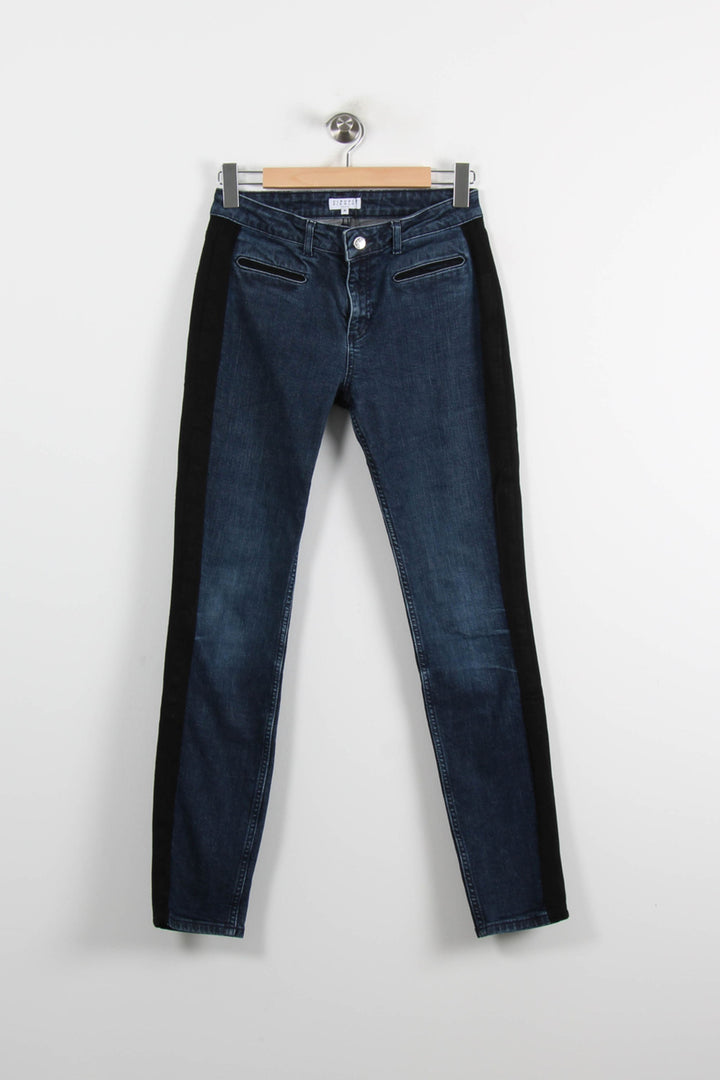 Jean Skinny Bleu et Noir - Taille M/38 de la marque Claudie Pierlot | PARAD73043 - Vendu par Paradigme - Image 2