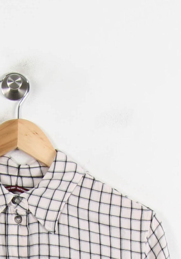 Chemise à Carreaux Beige et Noire - Taille M/38 de la marque Comptoir des Cotonniers | PARAD73045 - Vendu par Paradigme - Image 3