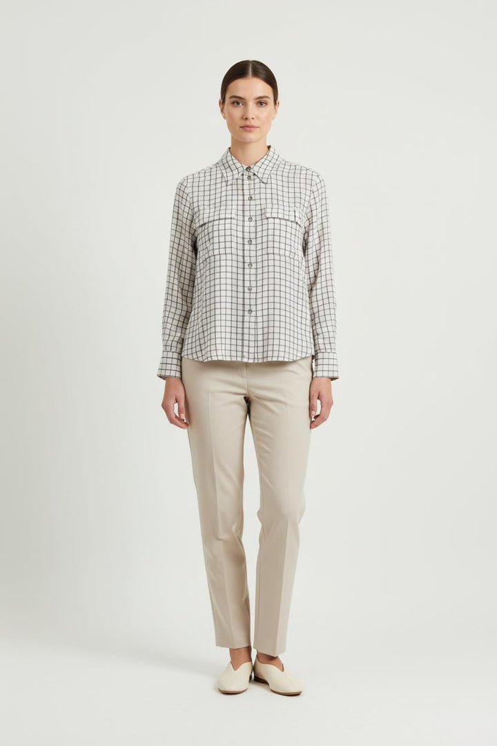 Chemise à Carreaux Beige et Noire - Taille M/38 de la marque Comptoir des Cotonniers | PARAD73045 - Vendu par Paradigme - Image 1