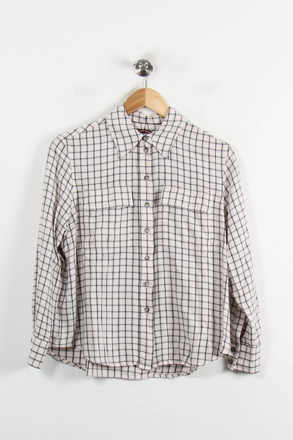 Chemise à Carreaux Beige et Noire - Taille M/38 de la marque Comptoir des Cotonniers | PARAD73045 - Vendu par Paradigme - Image 2