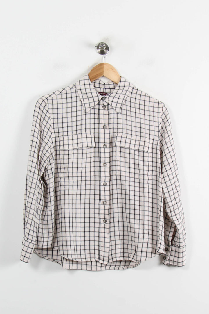 Chemise à Carreaux Beige et Noire - Taille M/38 de la marque Comptoir des Cotonniers | PARAD73045 - Vendu par Paradigme - Image 2