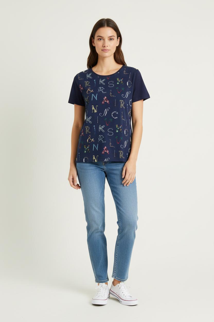 Tee-shirt Bleu - Taille M/38 de la marque Sandro | PARAD73046 - Vendu par Paradigme - Image 1