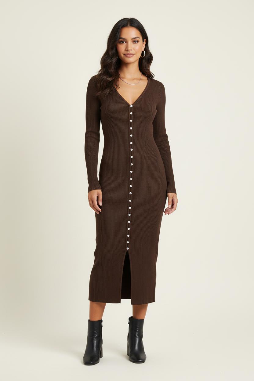 Robe Longue Marron - Taille S/36 de la marque ba&sh | PARAD73047 - Vendu par Paradigme - Image 1