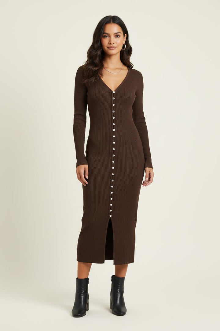 Robe Longue Marron - Taille S/36 de la marque ba&sh | PARAD73047 - Vendu par Paradigme - Image 1