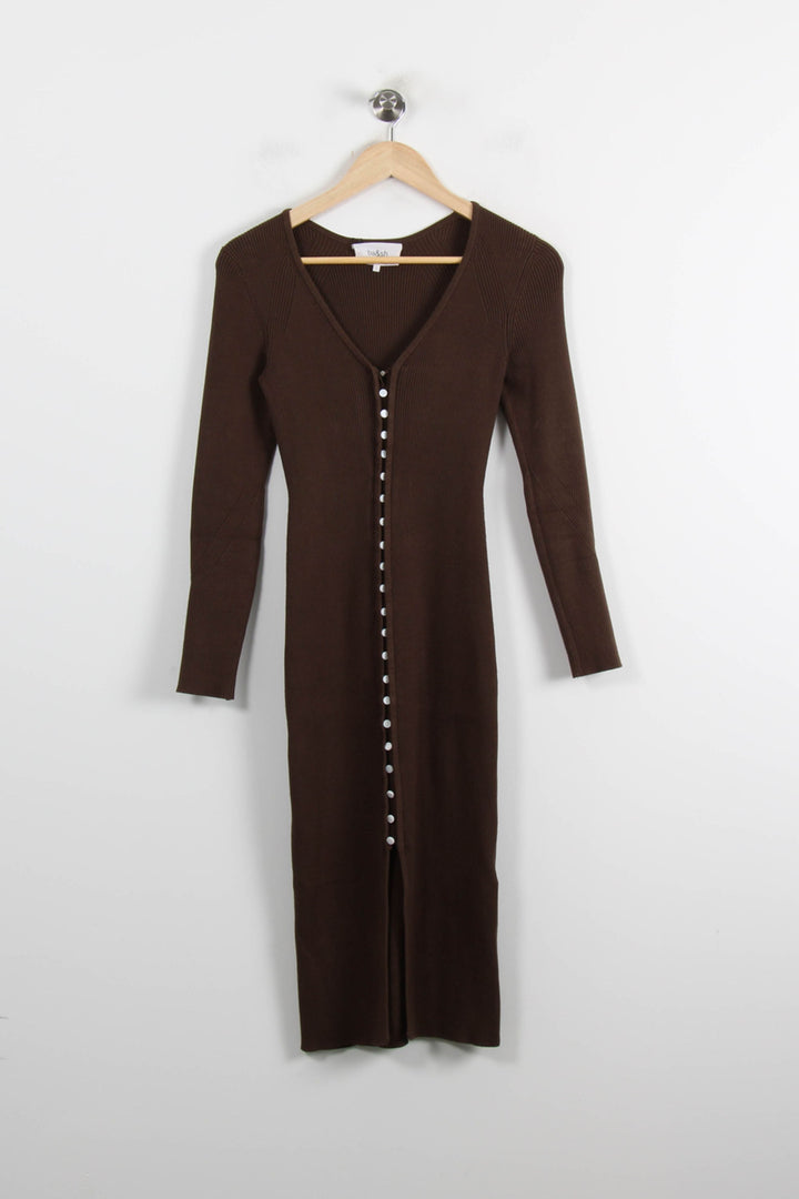 Robe Longue Marron - Taille S/36 de la marque ba&sh | PARAD73047 - Vendu par Paradigme - Image 2