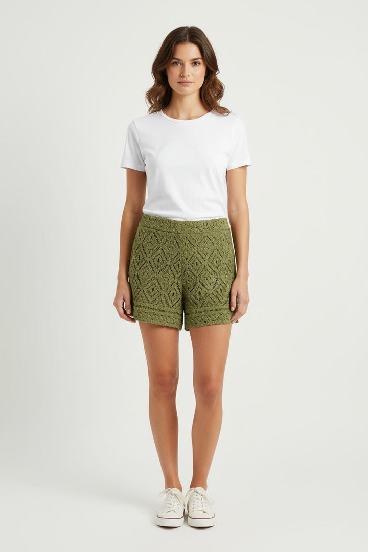 Short en Dentelle Vert - Taille M/38 de la marque IKKS | PARAD73052 - Vendu par Paradigme - Image 1