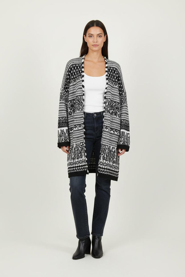 Gilet Noir et Blanc - Taille S/36 de la marque La Fée Maraboutée | PARAD73057 - Vendu par Paradigme - Image 1