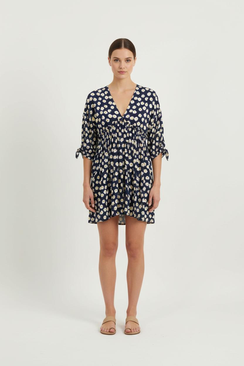 Robe Courte Bleu Marine et Blanche - Taille S/36 de la marque SAAJ | PARAD73060 - Vendu par Paradigme - Image 1