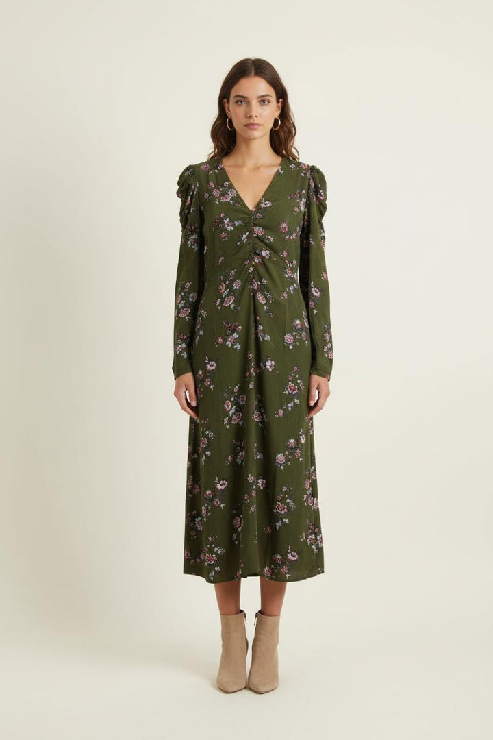 Robe Longue Verte à Fleurs - Taille S/36 de la marque Petite Mendigote | PARAD73066 - Vendu par Paradigme - Image 1