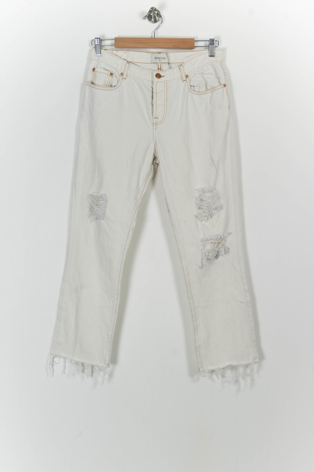 Jean Déchiré Beige - Taille M/38 de la marque Bérénice | PARAD73069 - Vendu par Paradigme - Image 2