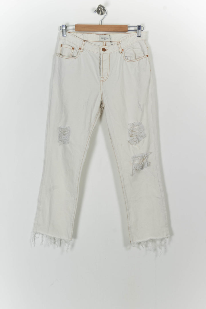 Jean Déchiré Beige - Taille M/38 de la marque Bérénice | PARAD73069 - Vendu par Paradigme - Image 2