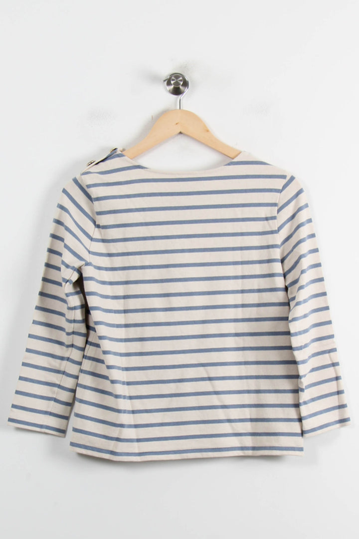 Marinière Blanche et Grise - Taille S/36 de la marque Sézane | PARAD73080 - Vendu par Paradigme - Image 4