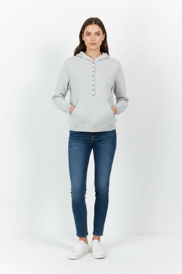 Sweat à Capuche Gris - Taille S/36 de la marque Sézane | PARAD73082 - Vendu par Paradigme - Image 1