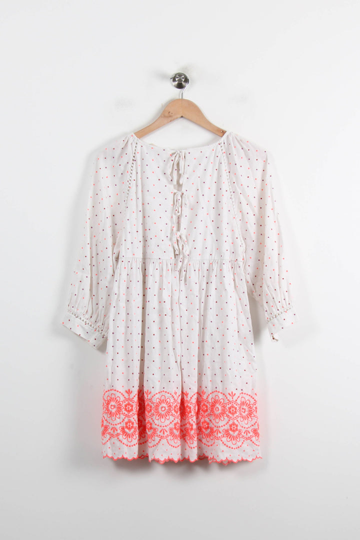 Robe Brodée Blanche et Rouge - Taille XS/34 de la marque Sézane | PARAD73088 - Vendu par Paradigme - Image 4