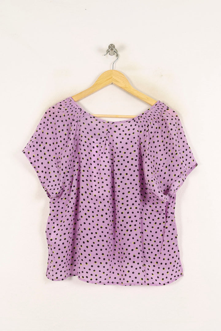Blouse Violette à Pois Noirs - Taille L/40 de la marque Bimba y Lola | PARAD73096 - Vendu par Paradigme - Image 4