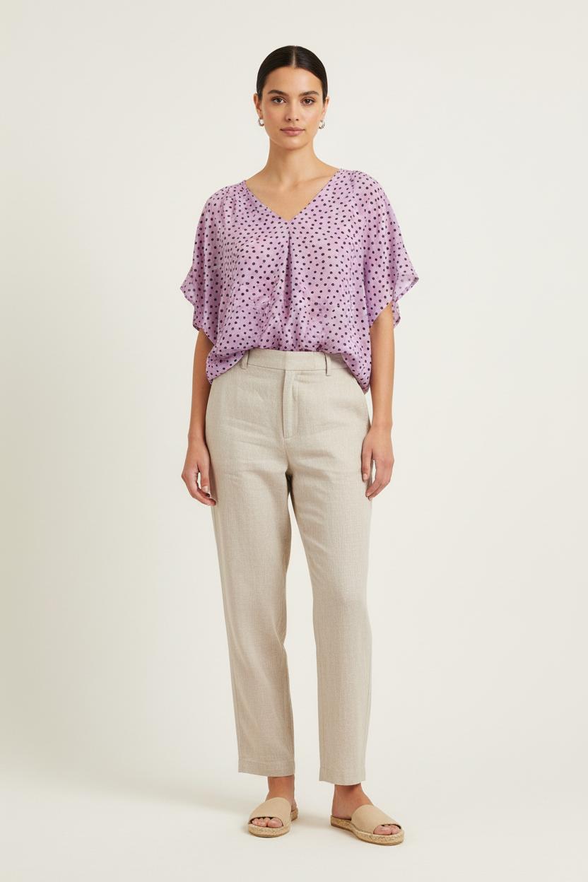 Blouse Violette à Pois Noirs - Taille L/40 de la marque Bimba y Lola | PARAD73096 - Vendu par Paradigme - Image 1