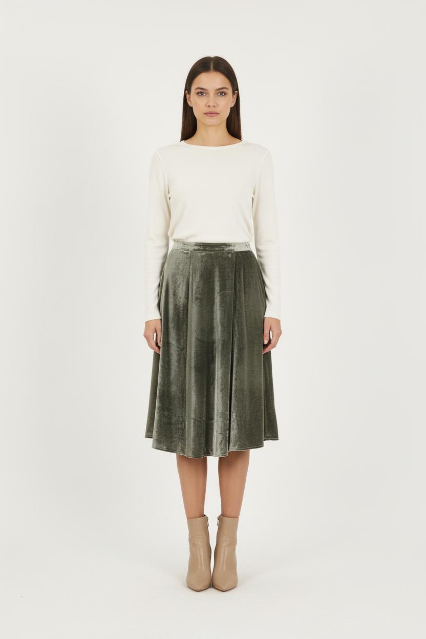 Jupe Midi Grise - Taille L/40 de la marque Caroll | PARAD73100 - Vendu par Paradigme - Image 1