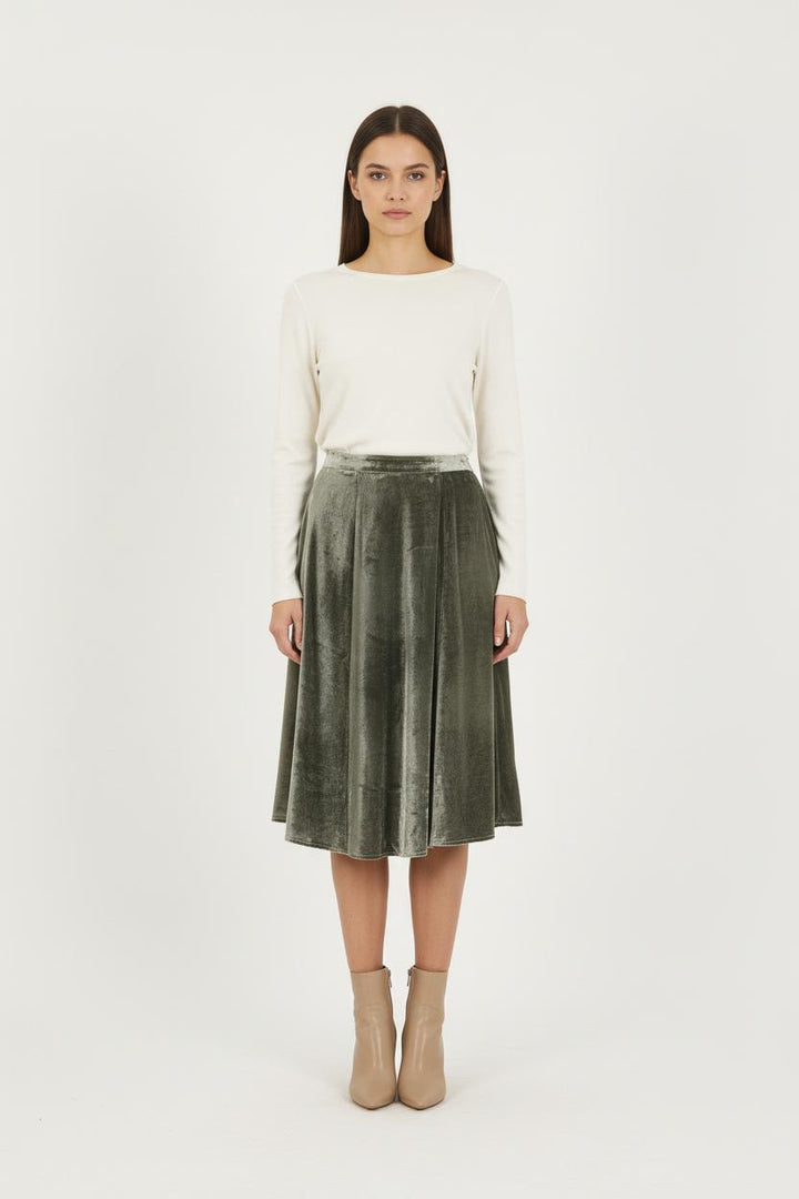 Jupe Midi Grise - Taille L/40 de la marque Caroll | PARAD73100 - Vendu par Paradigme - Image 1