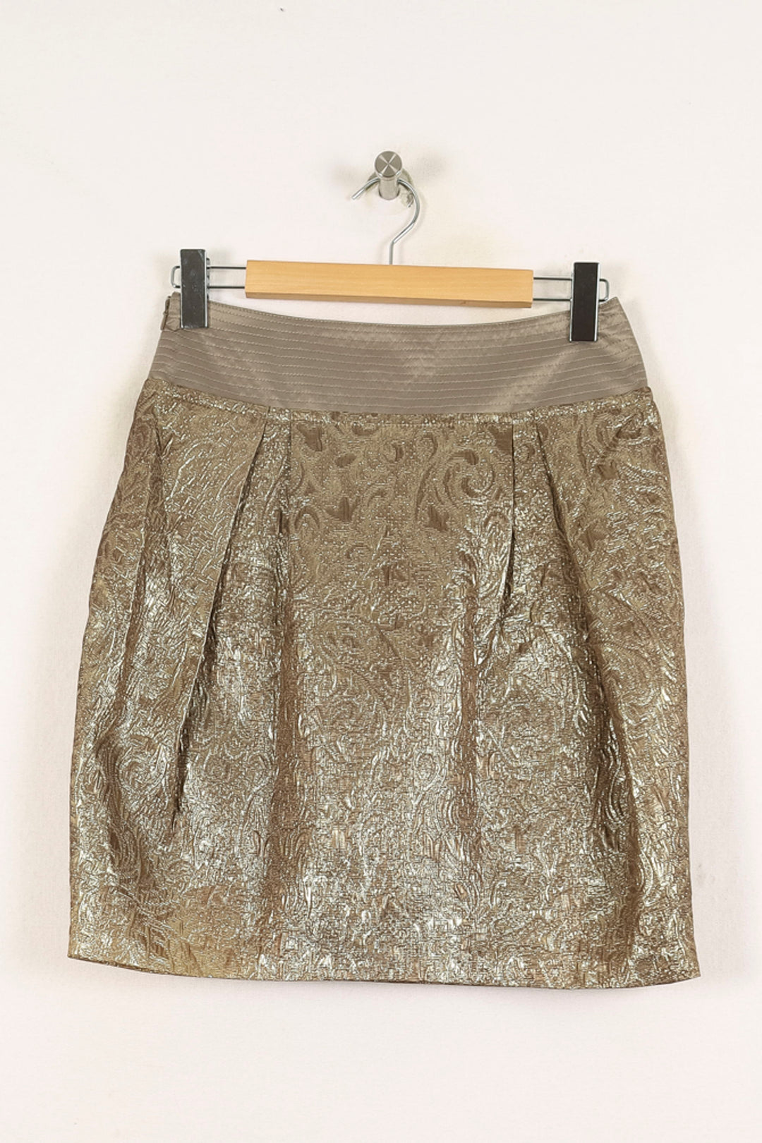 Jupe Courte Or - Taille S/36 de la marque Derhy | PARAD73104 - Vendu par Paradigme - Image 4