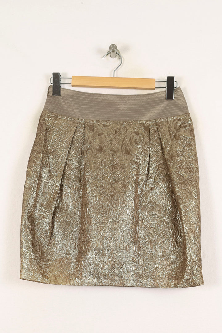 Jupe Courte Or - Taille S/36 de la marque Derhy | PARAD73104 - Vendu par Paradigme - Image 4