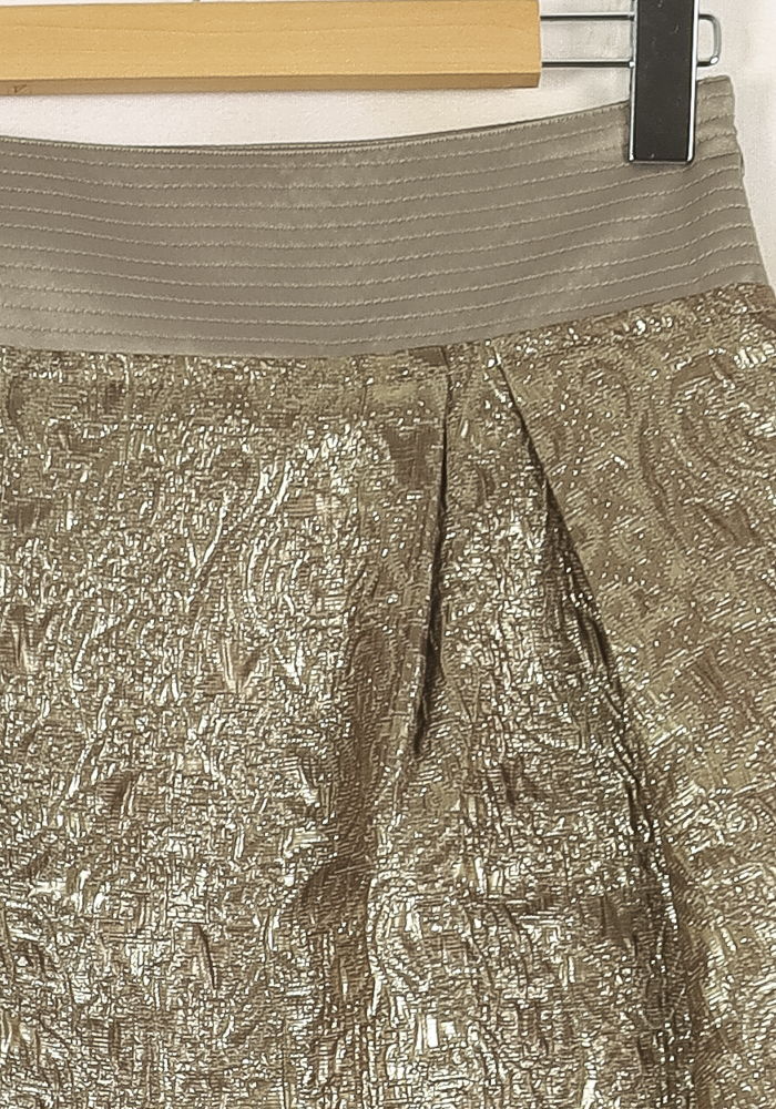 Jupe Courte Or - Taille S/36 de la marque Derhy | PARAD73104 - Vendu par Paradigme - Image 3