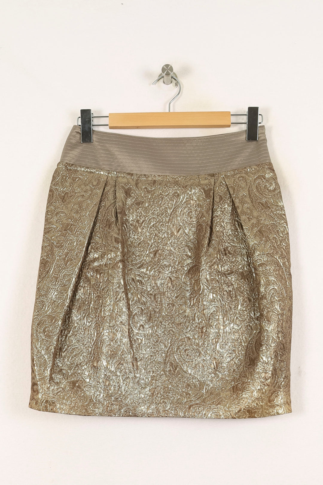 Jupe Courte Or - Taille S/36 de la marque Derhy | PARAD73104 - Vendu par Paradigme - Image 2