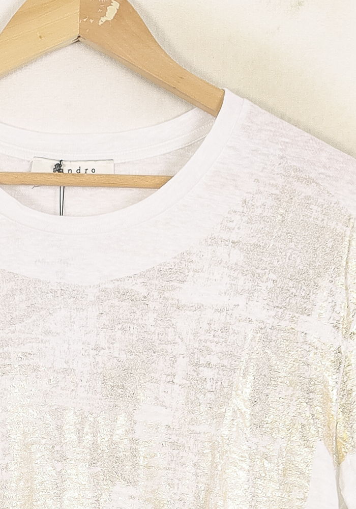 Tee-shirt Blanc - Taille S/36 de la marque Sandro | PARAD73105 - Vendu par Paradigme - Image 3