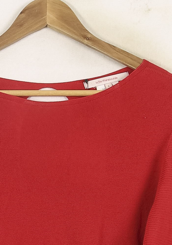 Blouse Rouge - Taille S/36 de la marque La Fée Maraboutée | PARAD73116 - Vendu par Paradigme - Image 3