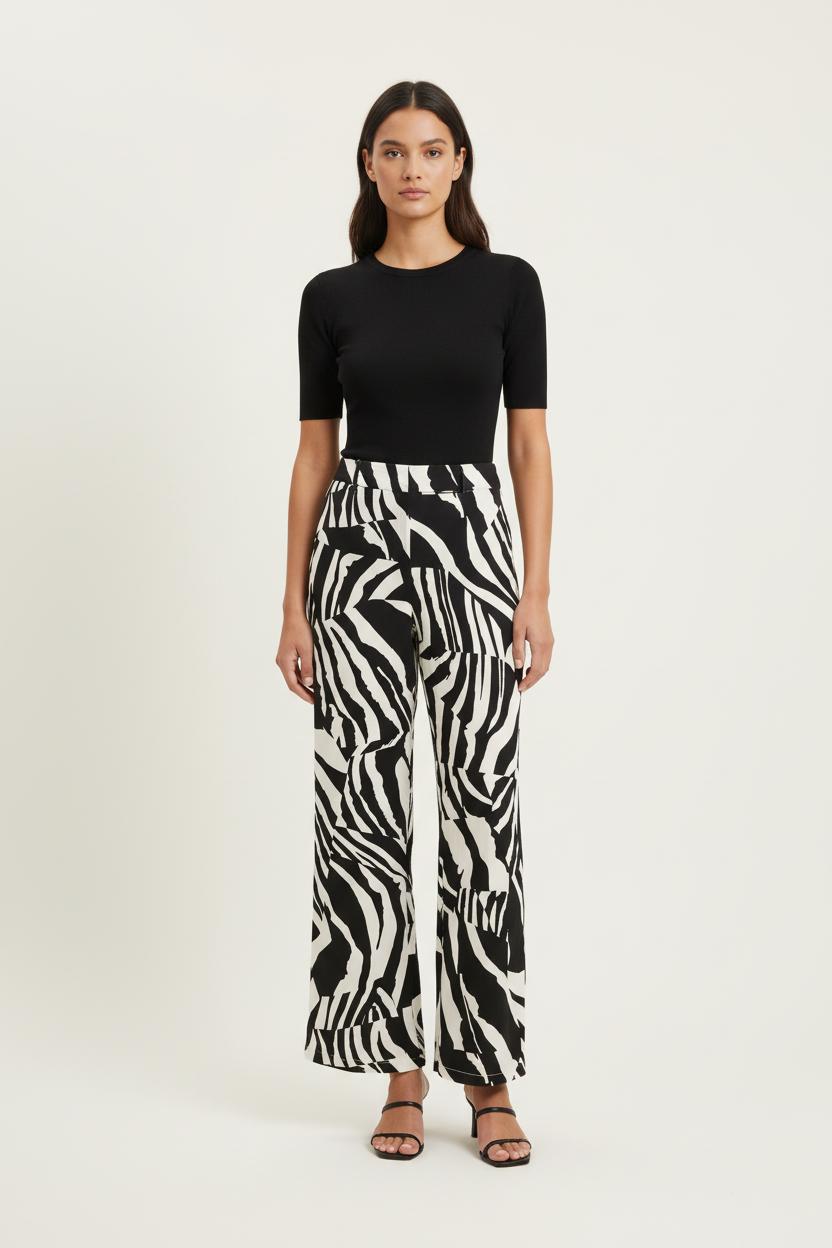 Pantalon Noir et Blanc - Taille M/38 de la marque La Fée Maraboutée | PARAD73120 - Vendu par Paradigme - Image 1