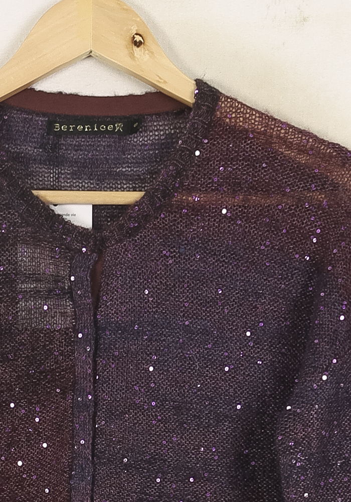 Cardigan Violet - Taille S/36 de la marque Bérénice | PARAD73121 - Vendu par Paradigme - Image 3