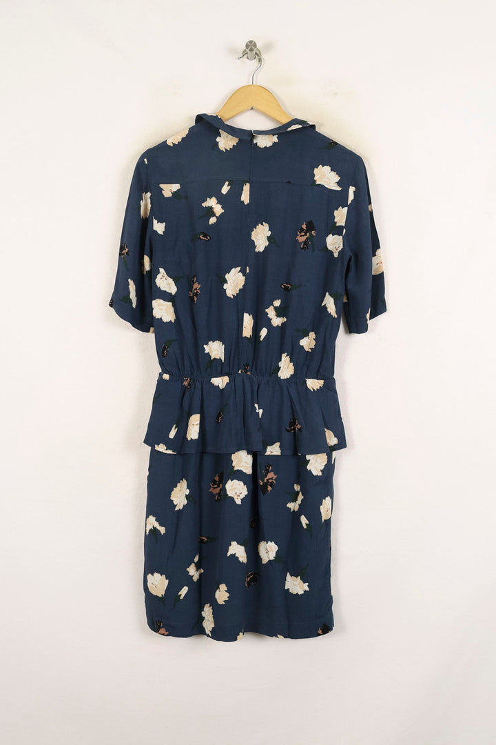 Robe Fleurie Bleue et Blanche - Taille S/36 de la marque Ganni | PARAD73126 - Vendu par Paradigme - Image 4