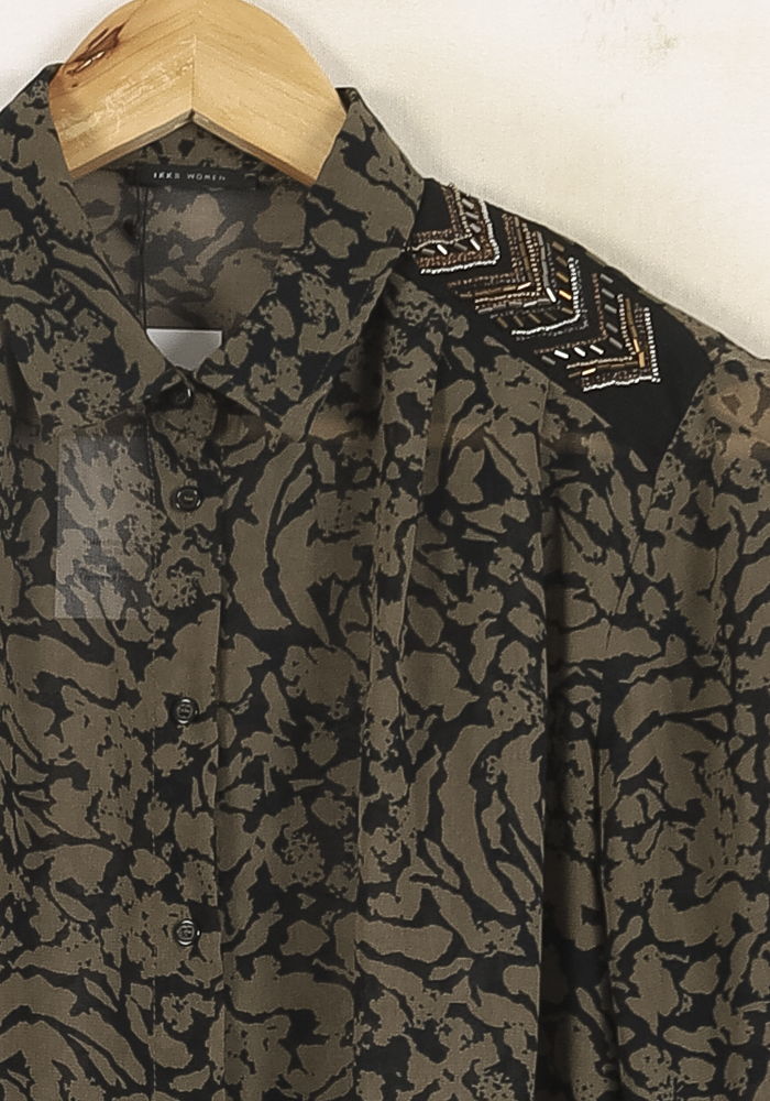 Chemise Verte et Noire - Taille M/38 de la marque IKKS | PARAD73139 - Vendu par Paradigme - Image 3