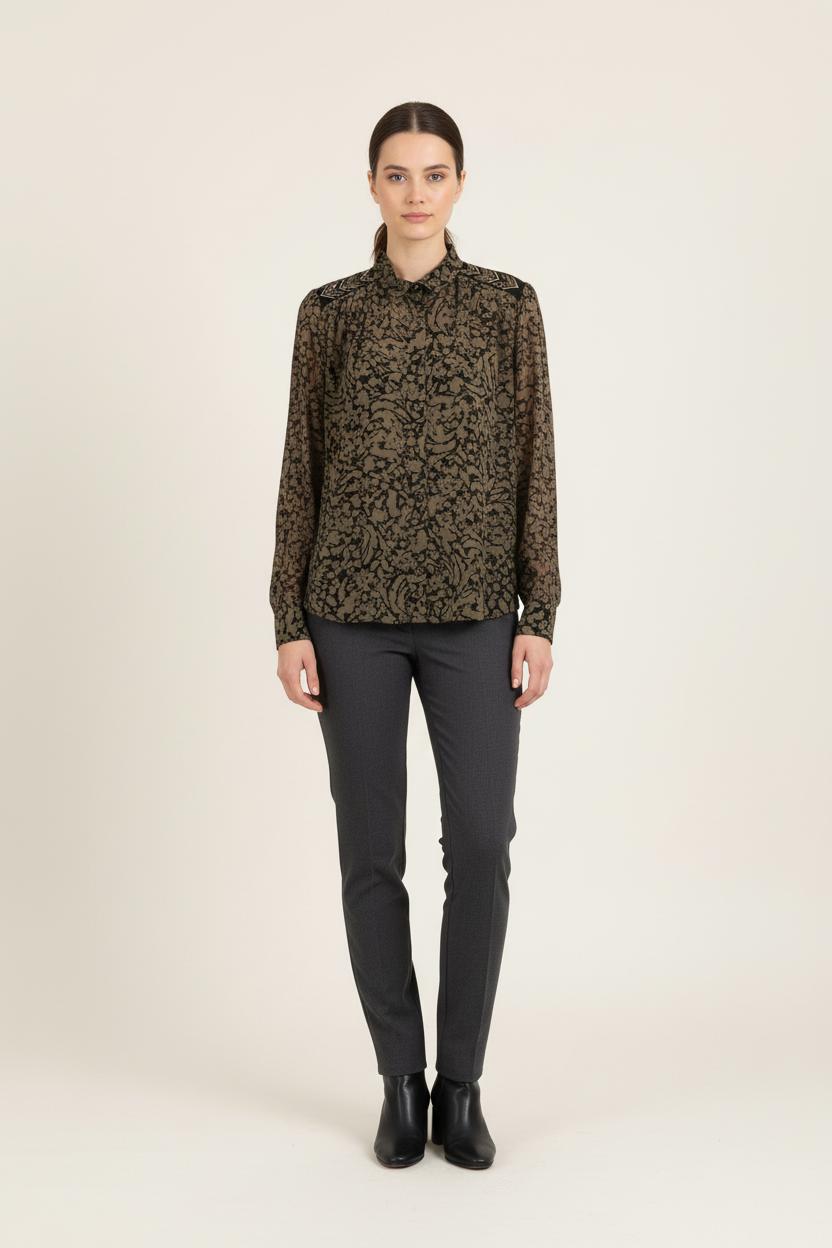 Chemise Verte et Noire - Taille M/38 de la marque IKKS | PARAD73139 - Vendu par Paradigme - Image 1