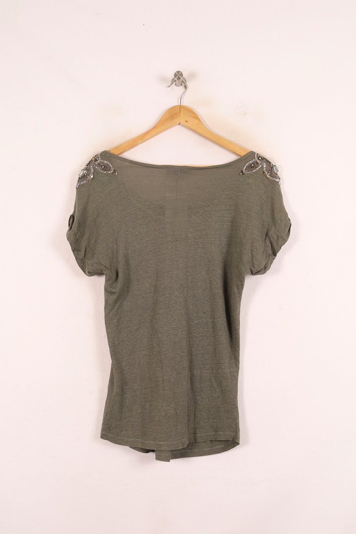 Tee-shirt Vert - Taille S/36 de la marque Sandro | PARAD73141 - Vendu par Paradigme - Image 4
