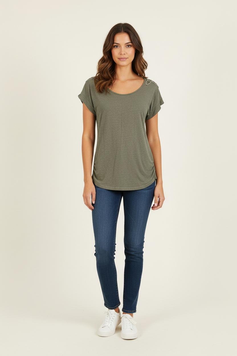 Tee-shirt Vert - Taille S/36 de la marque Sandro | PARAD73141 - Vendu par Paradigme - Image 1
