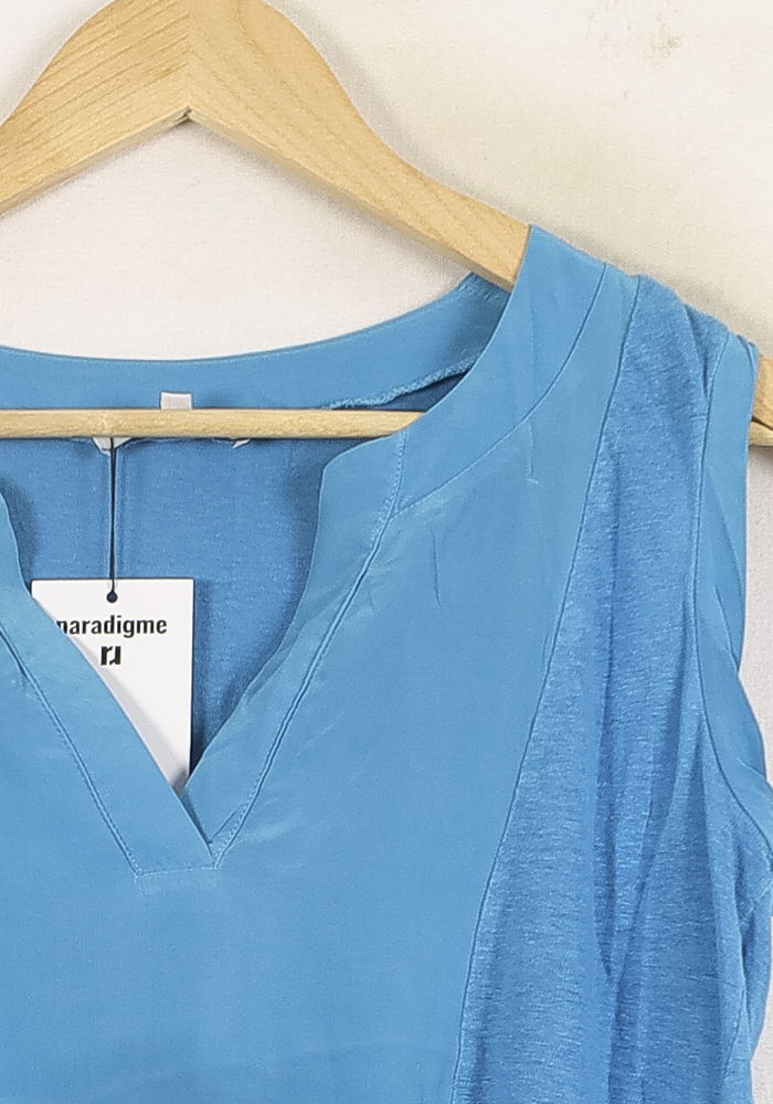 Blouse Sans Manches Bleue - Taille S/36 de la marque Sandro | PARAD73142 - Vendu par Paradigme - Image 3